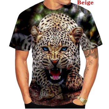 3D Лов Леопард Пантера Печат T Ризи Мъжка мода Улично облекло Chita Gepard тениска Дамско облекло Смешни детски тениски Tops