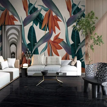 3D тапети Creative Art Home декор растения листа живопис голям стенопис масло платно за хол TV фон по избор всякакъв размер