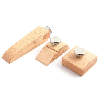 3Pcs дървени шкурка блок комплект квадратни скосяване клин ръка шлайфане блок ръчно изработени кожа Edge шлайфане полиране инструмент