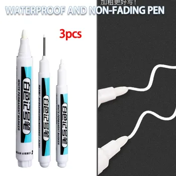 3set бял маркер писалка водоустойчива гума живопис бележник гума протектор околната среда писалки канцеларски извивка училищни пособия