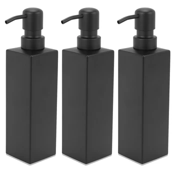 3X Нова неръждаема стомана ръчно изработен черен дозатор за течен сапун Аксесоари за баня Кухненски хардуер Удобен модерен