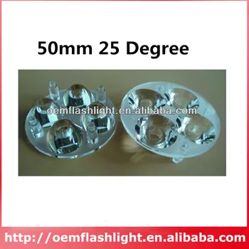 4-in-1 50mm 25 градуса висока мощност LED стъклен обектив с плоска повърхност - 1 брой