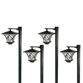  4Pcs 1.5M LED слънчева захранва традиционна градинска лампа пост лампа фенер светлина декор