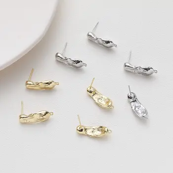 4PCS дизайн шипове за уши 925 сребърна игла DIY обеци талисмани високо качество 14k позлатени DIY месинг ръчно изработени аксесоари