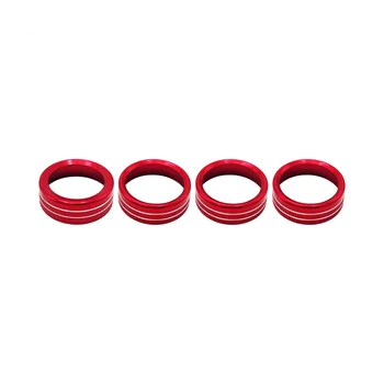 4PCS Централен пръстен за копче за превключване на климатика за Tacoma 16-21 червен