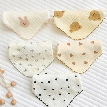 5 Pack Меки и абсорбиращи памучни марлени квадратни кърпи Нежни и дишащи кърпи за новородено Wips Леки за бебета
