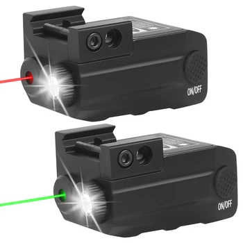 500 лумена тактическо оръжие пистолет светлина червено зелено лазерен пистолет светлина комбо USB акумулаторна LED фенерче за Picatinny Rail Mout