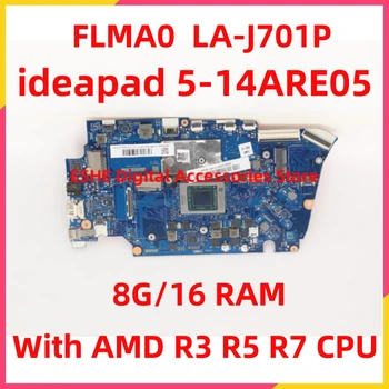 5B21A98877 5B20Z56966 5B20Z56970 За Lenovo Ideapad 5-14ALC05 5-14ARE05 Дънна платка за лаптоп FLMA0 LA-J701P R3 R5 R7 CPU 8G 16G RA