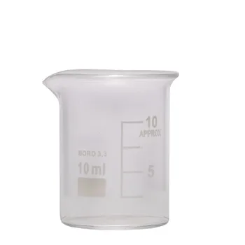 5Pcs / Lot 10mL Стъклена чаша с ниска форма Нова химическа лаборатория Стъклени изделия