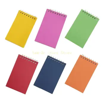 6 броя / комплект канцеларски тетрадки многофункционални бележници Wire Pocket Notebooks Wirebound тетрадки за вестник D0UA