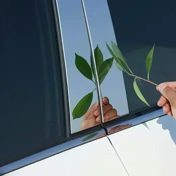 6Pcs кола врата прозорец стълб панел тапицерия за Toyota Corolla 2014-2018 външна колона сребърен хром стикери Mouling аксесоари