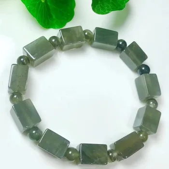 8 * 12mm добро качество гореща продажба естествен зелен фантом кварц кристал изцеление барел мъниста гривна модни бижута подарък за приятели