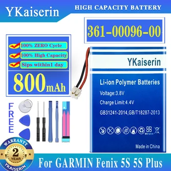 800mAh 361-00096-00 Батерия за GARMIN Fenix 5s Fenix 5s Plus 5sPlus батерия Batterij + Track Code