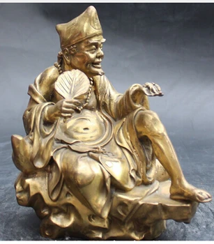 9 Китайска бронзова митология Монах Рохан Архат Фо Джигонг Буда Благоприятна статуя Хелоуин изкуства декорация месинг