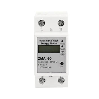 90 Wifi Smart Switch Електромер Модел ZMAI-90 Волтметър Ватметър Електромер Tuya Smart Life APP Работа с Alexa