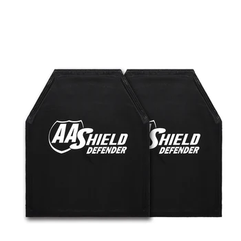 AA Shield Defender Bulletproof Soft Armor Panel Armor Inserts Plate Self Defense Supply NIJ IIIA & HG2 10X12 Shooting Cut Pair