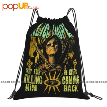 Alice Cooper Graveyard Rock Heavy Metal Шнур чанти Фитнес чанта Чанта за обувки Лека