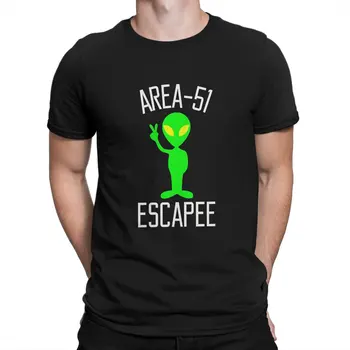 Alien полиестер TShirts Площ 51 Escapee отличителен Homme T риза хипстър облекло