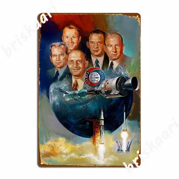 Apollo Soyuz Test Project Crews Метален знак стена кръчма стена стена плака създаване калай знак плакат