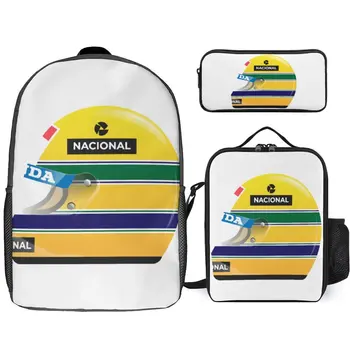 Ayrton Senna F1 Race Raer 4 3 в 1 комплект 17 инчов раница обяд чанта писалка чанта сигурно одеяло ролка Уютни спортни дейности Funny Gra