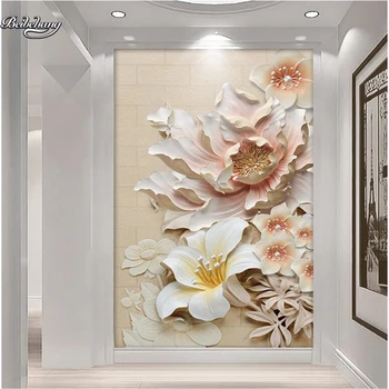 beibehang 3D релеф триизмерни цветя богати и благородни фон стена обичай голяма фреска нетъкан тапет