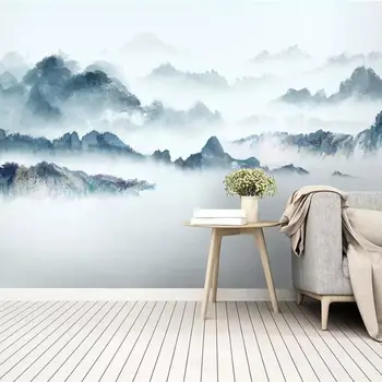 Beibehang Персонализиран тапет 3d нов китайски абстрактен мастило пейзаж фон стена хартия спалня декорация стенопис papel de parede