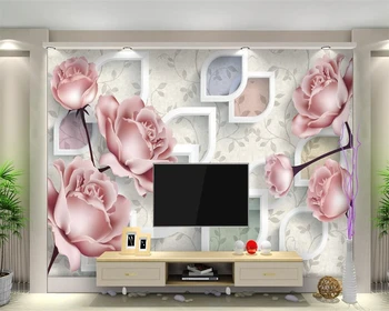 beibehang Персонализиран тапет модерна проста мода флорални 3D стерео TV фон стена хол спалня стенописи 3d тапети