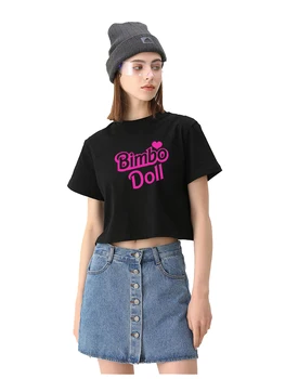 Bimbo кукла дизайн памук секси реколта тениска горещо момиче хумористичен забавно флирт покорен стил тениска суингър палав обучение върховете
