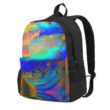Black Opal Hot Sale Backpack Модни чанти Черен опал Gemstone Rainbow Цветни цветове Красив Хубав