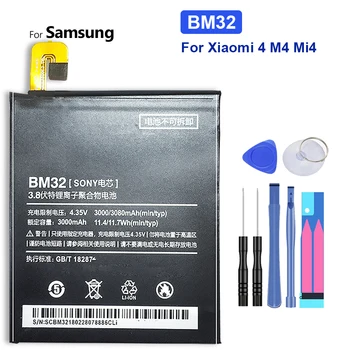 BM32 телефонна батерия за Xiaomi Mi 4 Mi4 M4, 3000mAh, резервни батерии, без писта, високо качество