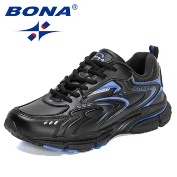BONA 2023 Нови дизайнери Мъжки леки маратонки Удобни спортни обувки Обувки за бягане Мъжки дишащи спортни обувки на открито