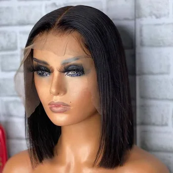 Bone Straight Bob Wig Lace Front Human Hair Wigs for Women Pre plucked 13x4 Transparent Lace Frontal Wig Short Wigs Human Hair