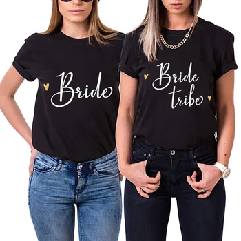 Bride Tribe T ризи за жени моминско моминско парти T ризи Evjf сватбени ризи Дамски тениски Tops Tee Shirt Femme облекло