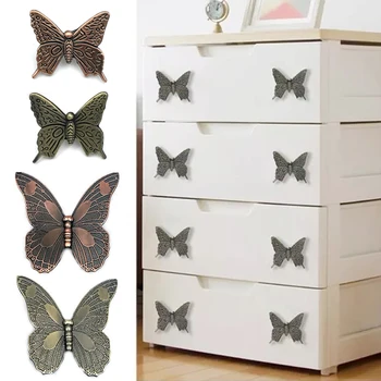 Butterfly форма дръжка шкаф чекмедже дръжка мебели дръжка цинкова сплав трайни дръжка дома разкрасяване обувки шкаф шкаф копче
