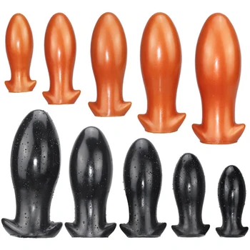 BUXP Огромен анален щепсел вибратор мек анален дилататор стимулира вагиналния анус задника щепсел секс играчки за жени и мъже мастурбация масажор