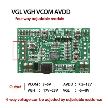 CA-408 CA-508 3.3V 5V 12V Boost Board модул VGL VGH VCOM AVDD 4-канален регулируем стъпков LCD TCON модул