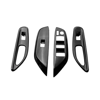Car Glossy Black Window Glass Lift Button Trim Switch Cover Door Armrest Panel for Toyota YARiS Cross 2020-2023 LHD