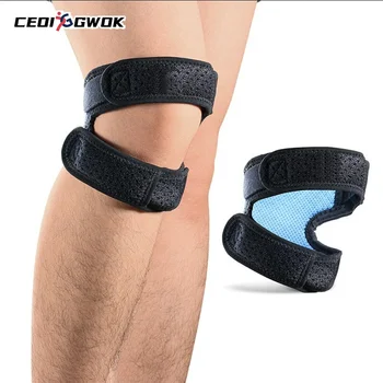 CEOI GWOK Открит регулируем спортен протектор за обвиване на коляното Patella сухожилие подкрепа скоба лента лента под налягане Shin Guard костен колан