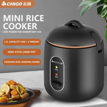 CHIGO Мини готварска печка за ориз 1.2L незалепващо покритие ориз готварска печка за 1-2 човек автоматична изолация за дома общежитие 220V
