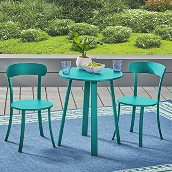 Christopher Knight Home Kelly Outdoor Bistro Set, Matte Teal patio furniture set градинска мебел за балкон