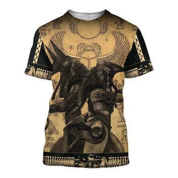 CLOOCL Мъжка тениска 3D графика Боговете на Египет Anubis отпечатани жени риза унисекс къс ръкав мода случайни екипажа врата върховете