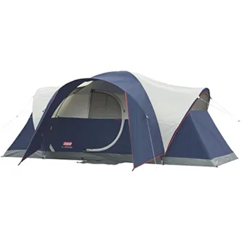 Coleman Elite Montana Къмпинг палатка с LED светлини, устойчива на атмосферни влияния 8-местна семейна палатка с включена чанта за носене, дъждовна муха, вентилационен отвор