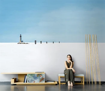 custom Nordic морски пейзаж сняг сцена кула тапети за хол TV фон стенопис стена, покриваща papel де parede тапет