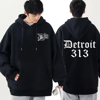 D12 Band Rapper Eminem Hoodie Detroit Michigan 313 Print Hoodies Mens Womens Fleece Long Sleeve Sweatshirts Oversized Streetwear