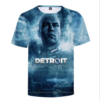 Detroit Become Human 3D печат тениска марка облекло високо качество хип-хоп къс ръкав тениска мъже тениска върховете Camisetas Hombre