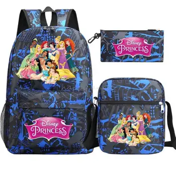 Disney Frozen Sofia 3Pcs раница Girls Boys лаптоп раници за тийнейджъри Детски чанти за ортопедична раница Mickey Minnie