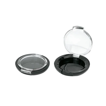 DIY Essential Wholesale 1g празен пластмасов буркан за руж + алуминиева плоча черна кутия за сенки за очи с видима капачка 50pcs / lot