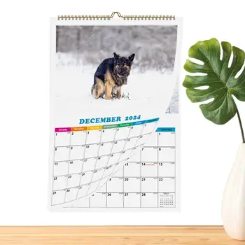 Dog Pooping 2024 Стенен календар Кучета Акане В Красиви Места 2024 Календар Смешни 12 месеца плановик подарък за Коледа