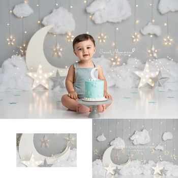 Dreamy by Sweet Memories Photo Backdrops Kids Baby Birthday Cake Smash Props Child Adult Photography Decor Moon Stars Background