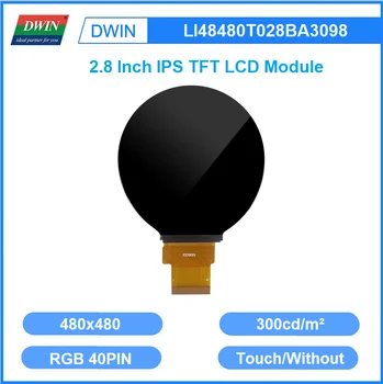  DWIN 2.8 инчов 300nit кръгъл IPS TFT LCD дисплей модул RGB 50PIN OCA свързване капацитивен докосване за ESP32 LI48480T028BA3098